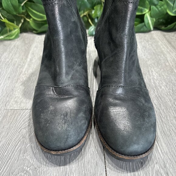 Sorel Cate Chelsea NL3712-010 Women's Black Leather Pull-on Ankle Bootie 7 - Picture 3 of 9